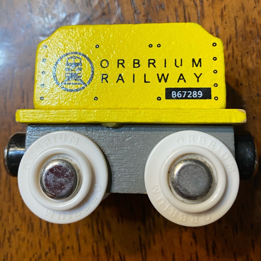 Orbrium Railway replacement wooden yellow coal car